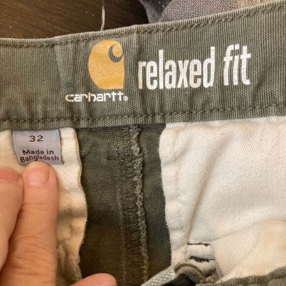 Mens Carhartt Relaxed Fit Cargo Shorts Green 32 Cotton Elastane 103542 217 - Picture 5 of 7